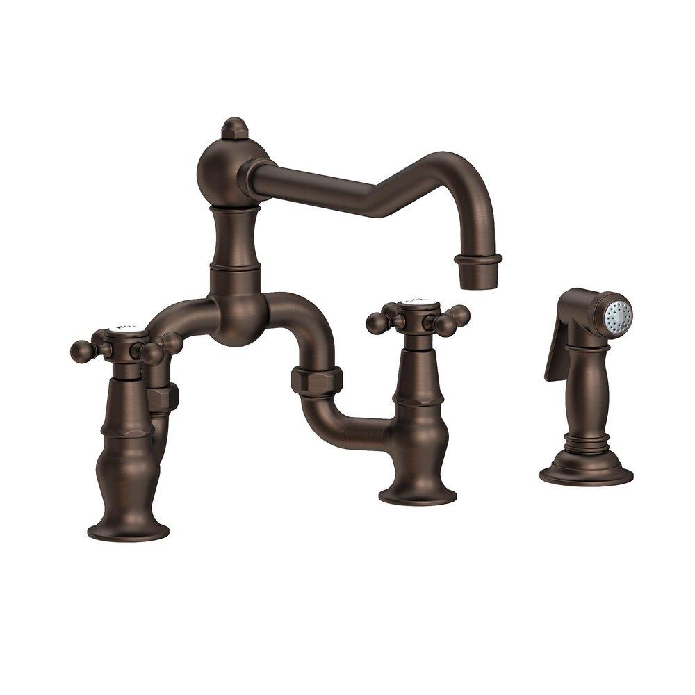 Newport Brass English Bronze Two Handle Bridge Kitchen Faucet 