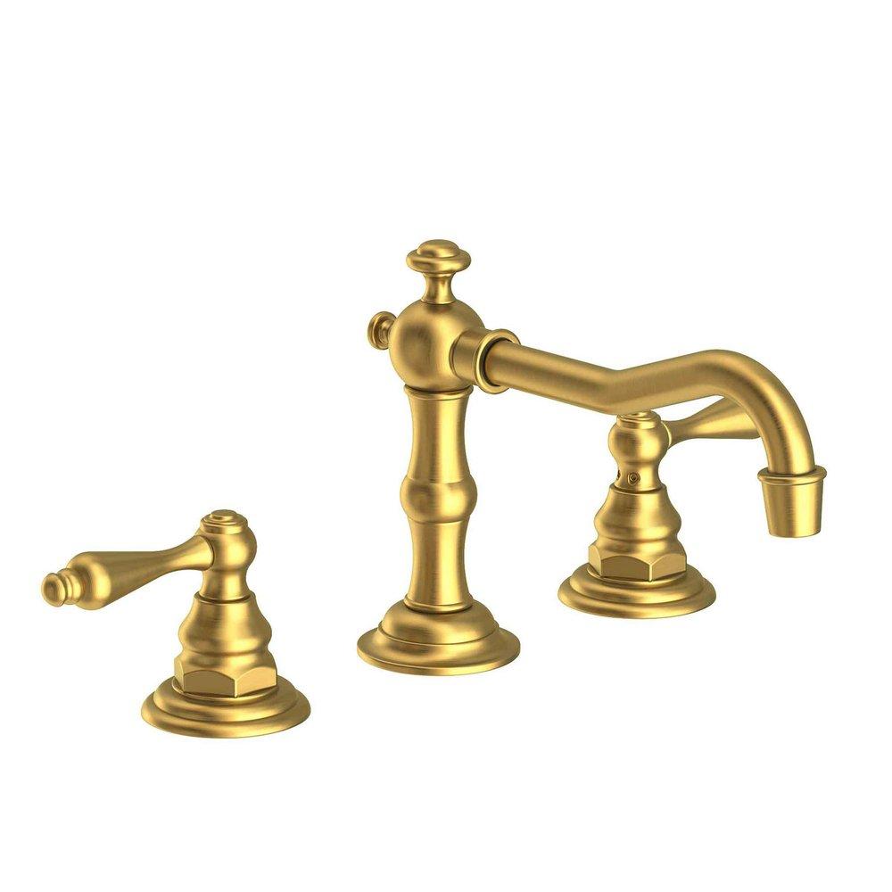 Newport Brass Satin Brass - PVD Two Handle Widespread Bathroom Sink Faucet Lever Handle 