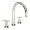 1.8 gpm 3-Hole Kitchen Sink Widespread Faucet with Double Cross Handle in Polished Nickel
