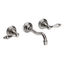 Two Handle Wall Mount Widespread Bathroom Sink Faucet in Polished Nickel - Natural