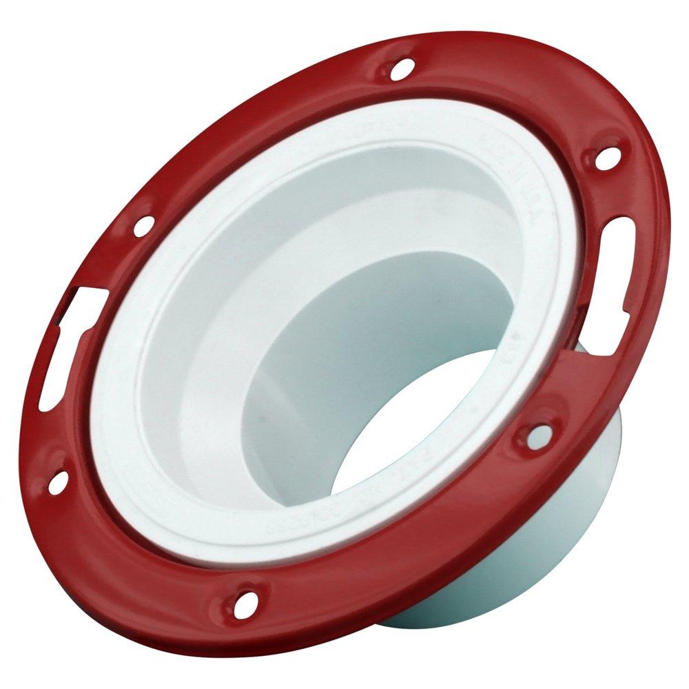 White PVC DWV Street Adjustable Metal Ring Closet Flange 