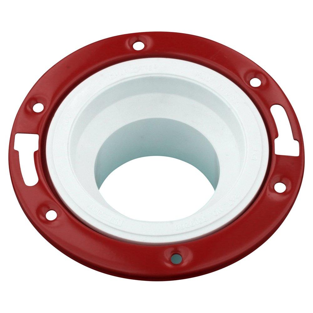 White PVC DWV Street Adjustable Metal Ring Closet Flange 