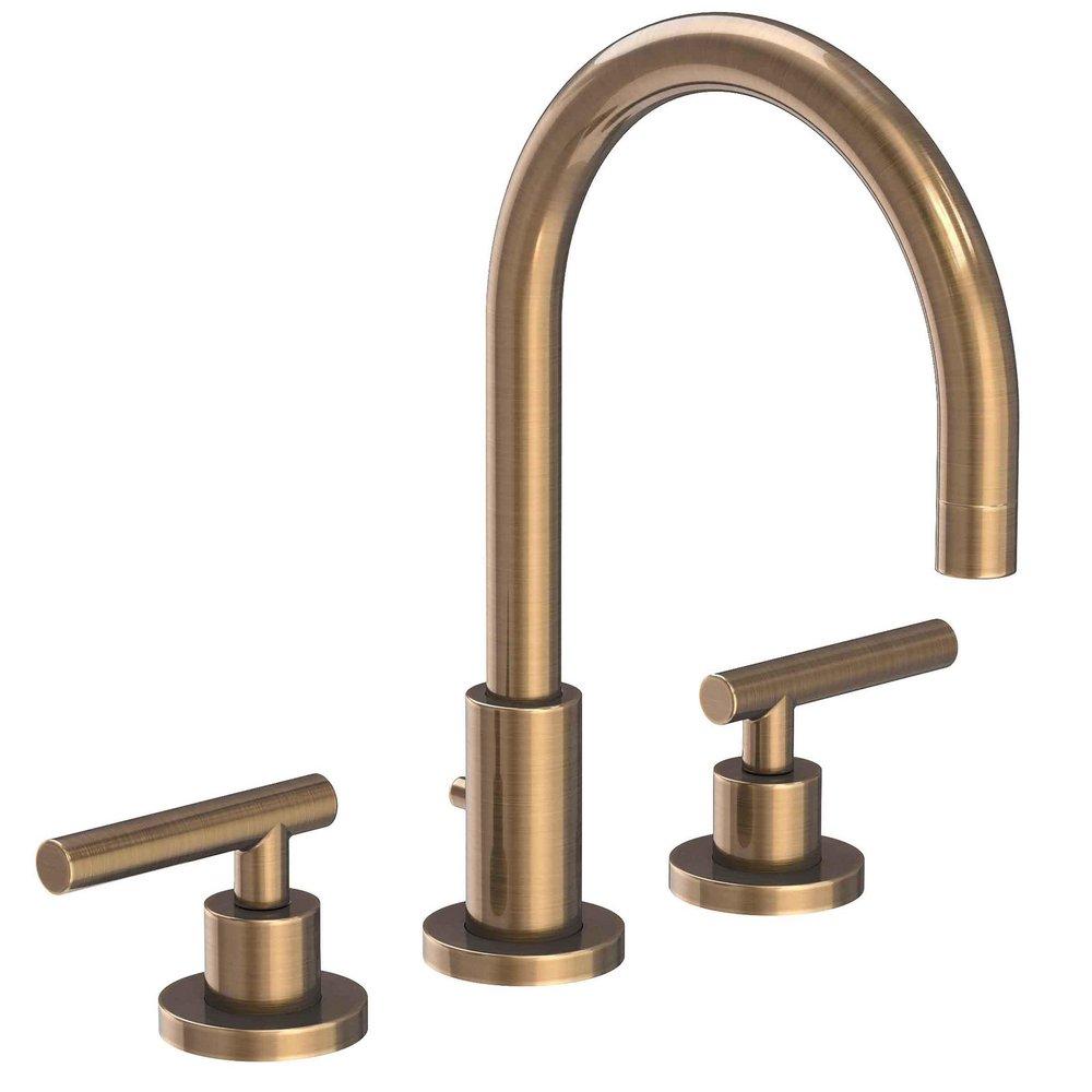 Newport Brass Antique Brass Two Handle Widespread Bathroom Sink Faucet Lever Handle 