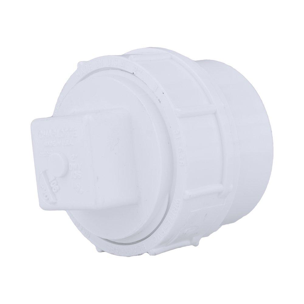 White PVC DWV Fitting Cleanout with Plug 