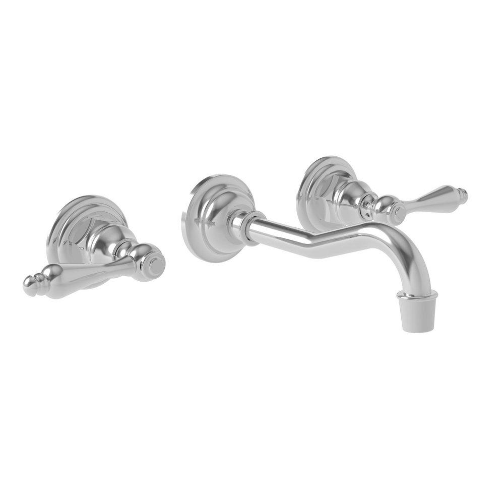 Newport Brass Polished Chrome Widespread Bathroom Sink Faucet with Double Metal Lever Handle 