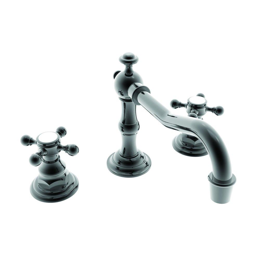 Newport Brass Gloss Black Two Handle Widespread Bathroom Sink Faucet Cross Handle 