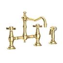 Two Handle Bridge Kitchen Faucet in Forever Brass - PVD
