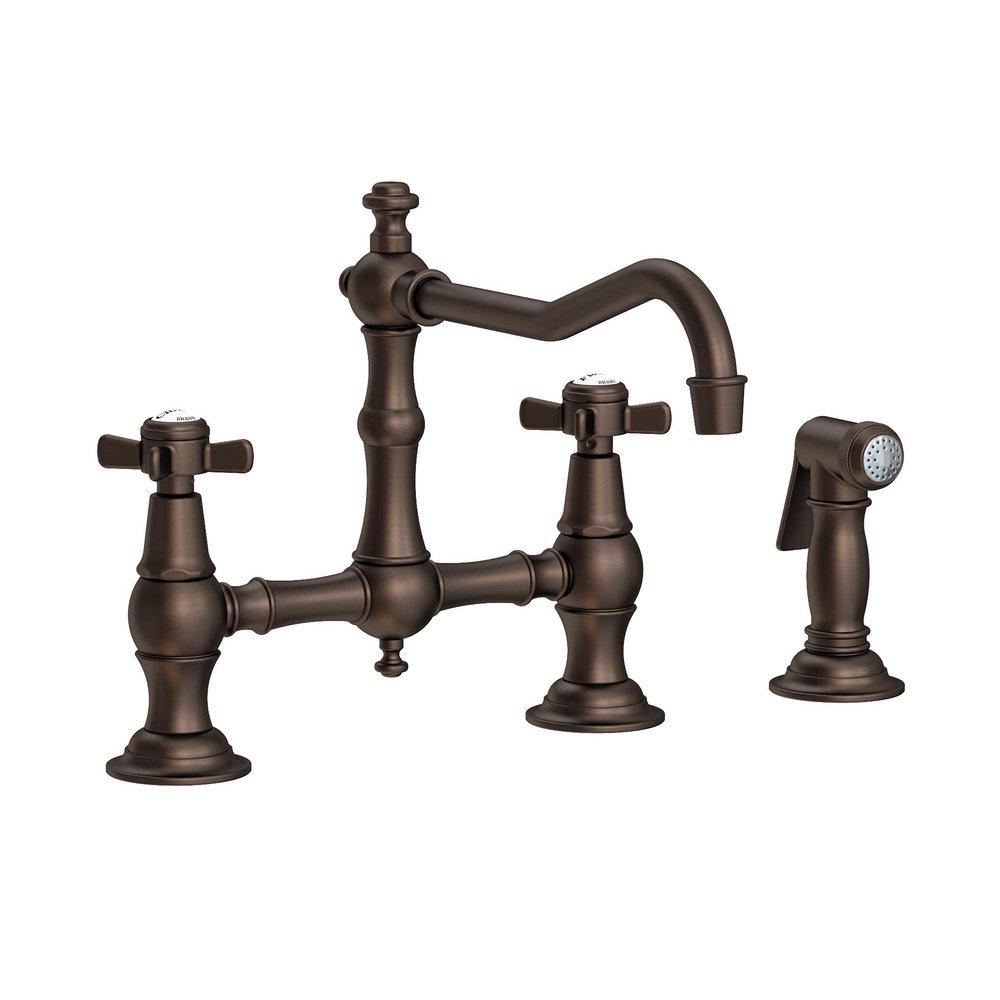 Newport Brass English Bronze Two Handle Bridge Kitchen Faucet 