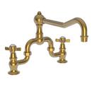 2-Hole Bridge Kitchen Faucet with Double Cross Handle in Satin Bronze - PVD