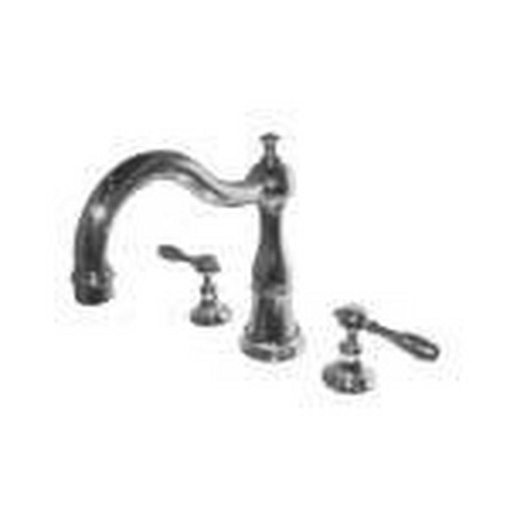 Newport Brass Polished Nickel - Natural Deck Mount Roman Tub Faucet Trim with Double Lever Handle 
