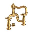 Newport Brass Satin Bronze - PVD Bridge Bathroom Sink Faucet with Double Cross Handle 
