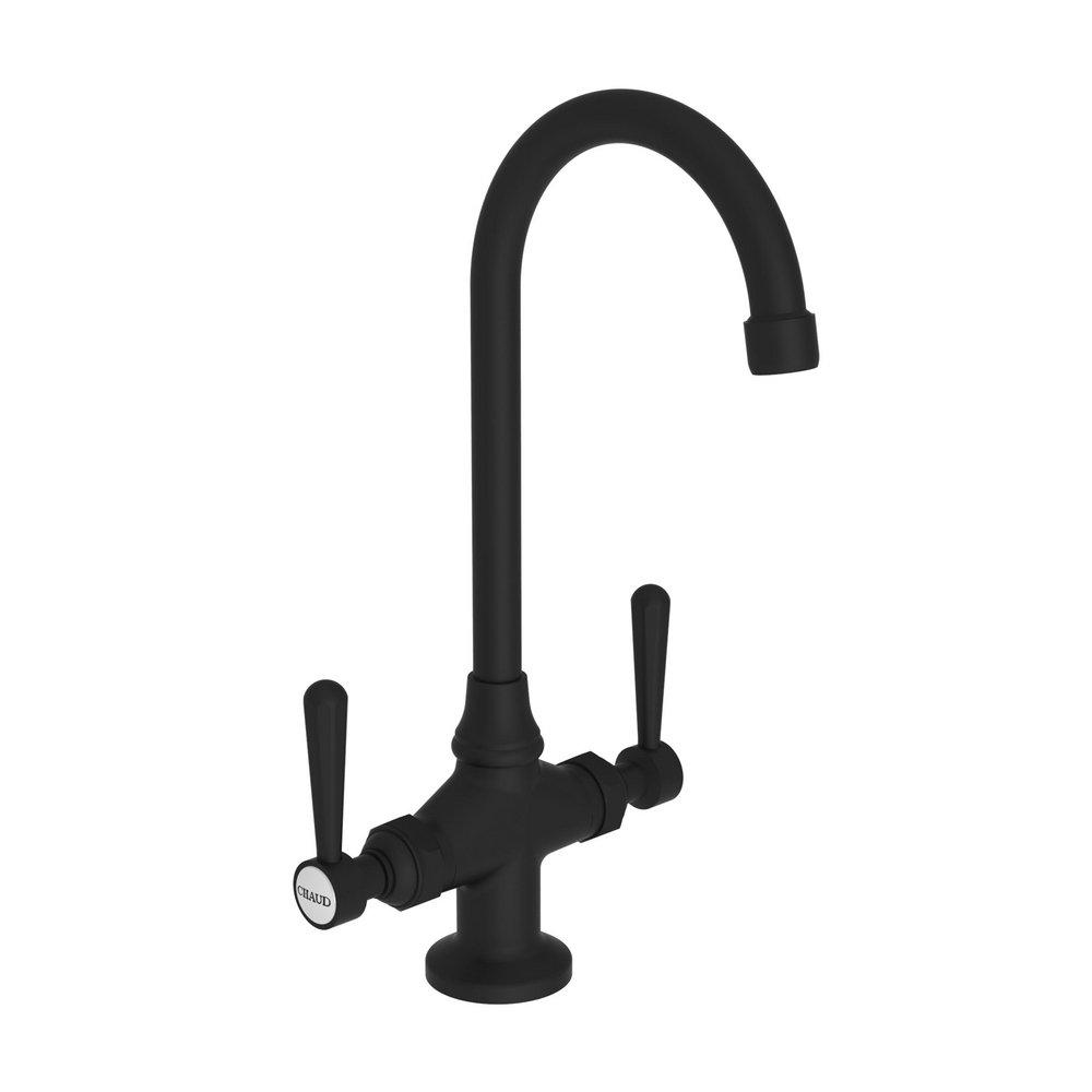 Newport Brass Flat Black Prep Sink or Bar Faucet with Double Lever Handle 