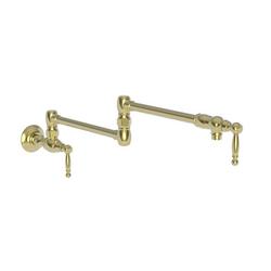 Wall Mount Pot Filler in Uncoated Polished Brass - Living