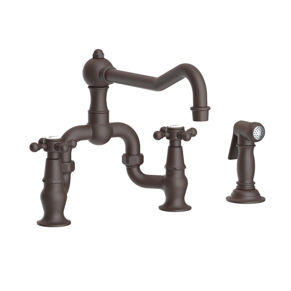 Newport Brass Oil Rubbed Bronze Two Handle Bridge Kitchen Faucet 