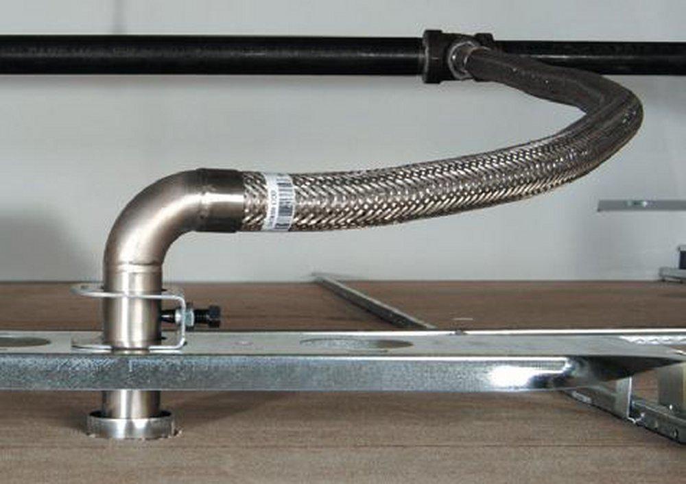 Flexhead Industries 48 in. Stainless Steel Flexible Drop with 90 Degree Elbow 