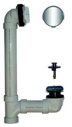 Plastic Toe-Tap Drain in Chrome Plated