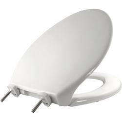 Elongated Closed Front Toilet Seat with Cover in White