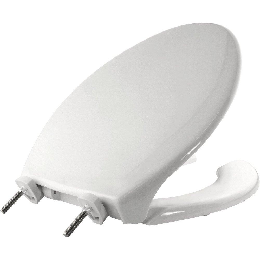 Bemis White Elongated Open Front Toilet Seat with Cover 