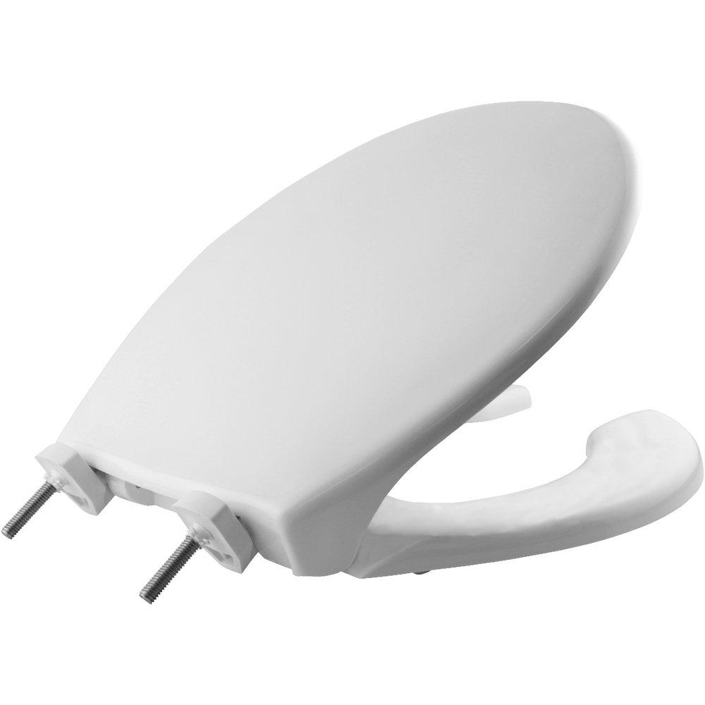Bemis White 15-15/16 in. Round Open Front Toilet Seat 