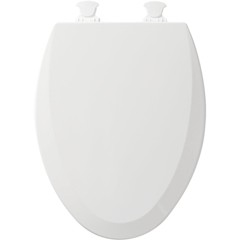 Bemis Cotton White Elongated Closed Front Toilet Seat with Cover 