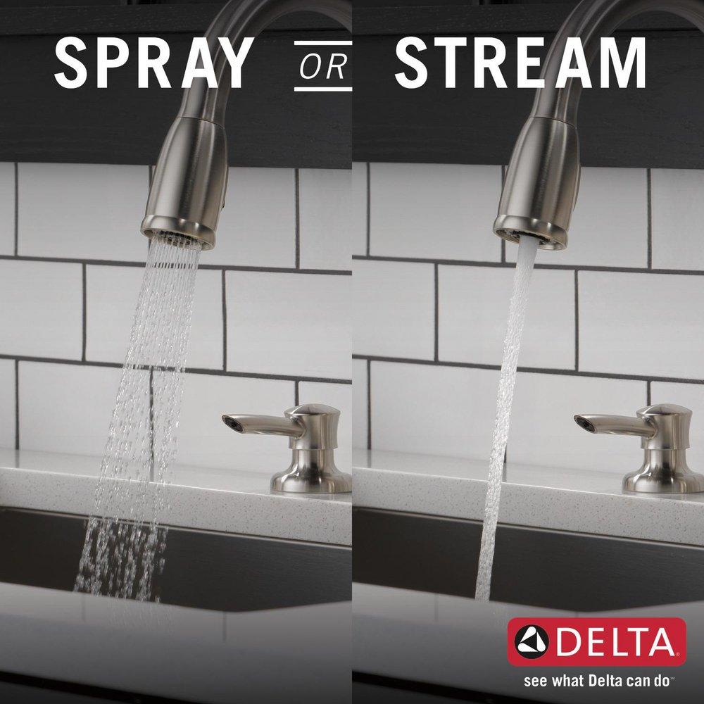 Delta Faucet Brilliance&reg; Stainless Single Handle Pull Down Kitchen Faucet 