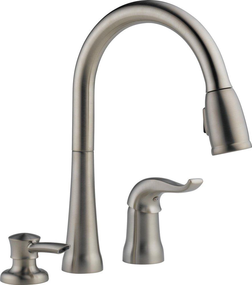Delta Faucet Stainless Steel Single Handle Pull Down Kitchen Faucet 