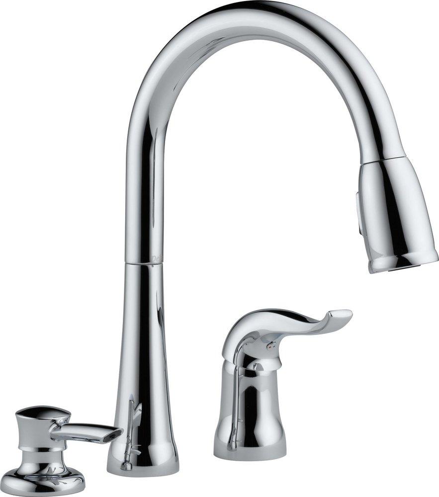 Delta Faucet Chrome Single Handle Pull Down Kitchen Faucet 