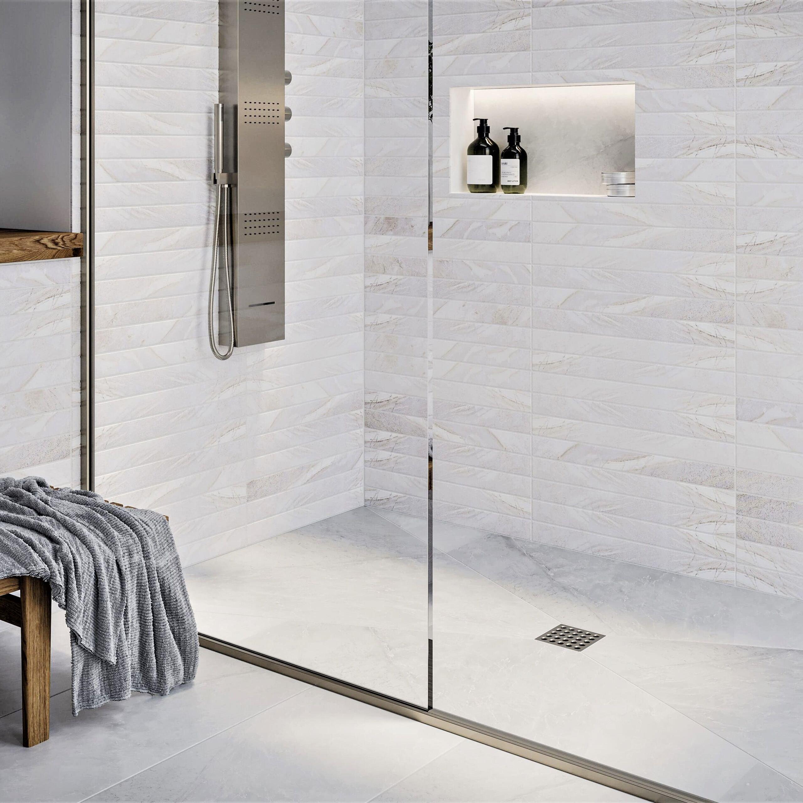 Ebbe America Satin Nickel 4 in. Plastic and Stainless Steel Shower Drain 