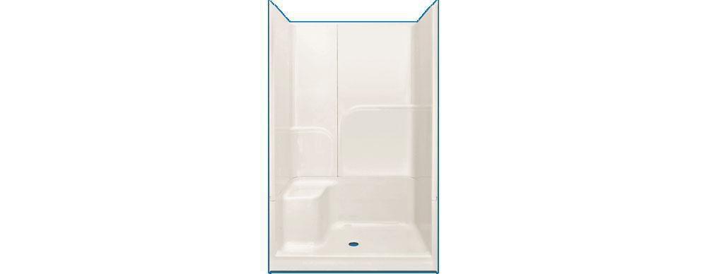 Fiber-Fab White 36 x 48 in. Three Piece Shower Less Handle 