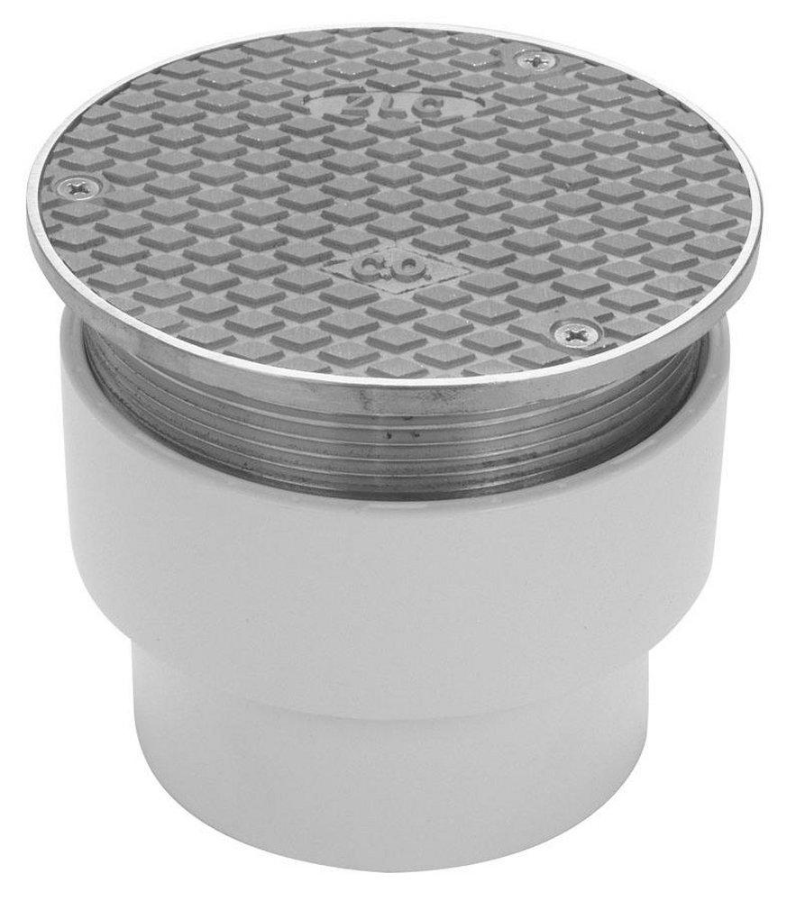 Zurn White PVC Solvent Weld Adjustable Floor Cleanout 