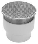 Zurn White PVC Solvent Weld Adjustable Floor Cleanout 