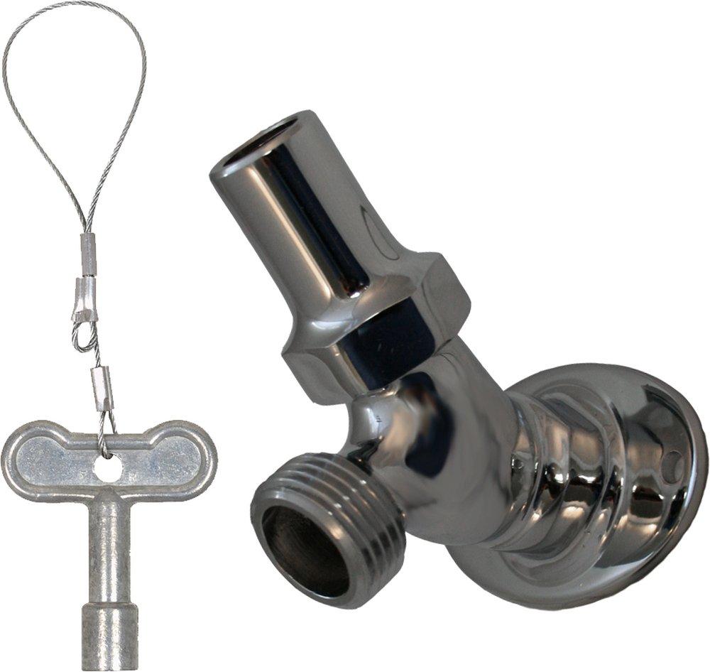 PRIER Products Polished Chrome Plated Angle Brass FPT x Hose Sillcock 