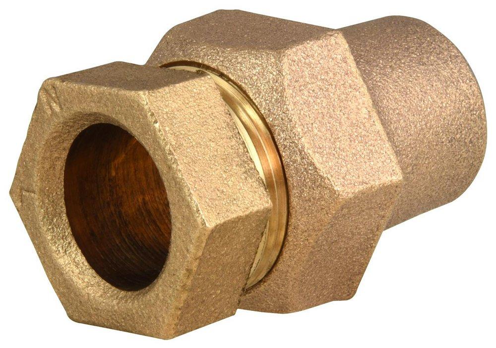 Ford Meter Box 3/4 in. Flared Copper Brass Straight Coupling 