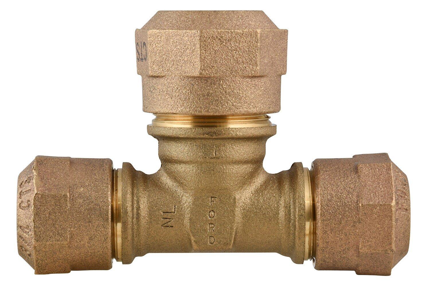 Ford Meter Box Quick Joint Brass Tee 