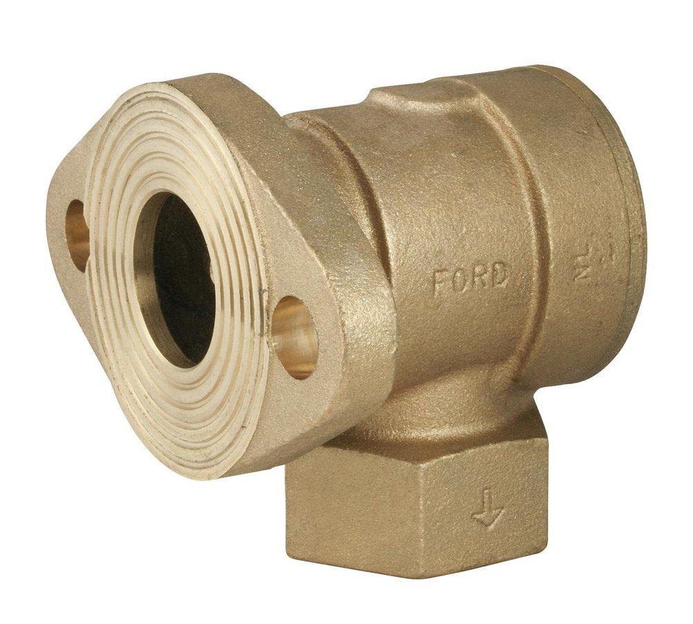 Ford Meter Box Meter Flanged x FIP Brass Single Angle Check Valve 