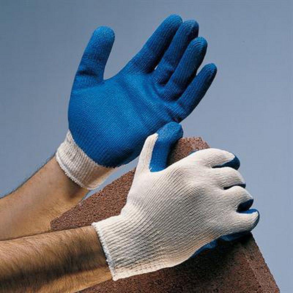 Northern Safety Blue Non-Skid Pair Cuff Rubber Coated String Knit in Blue 