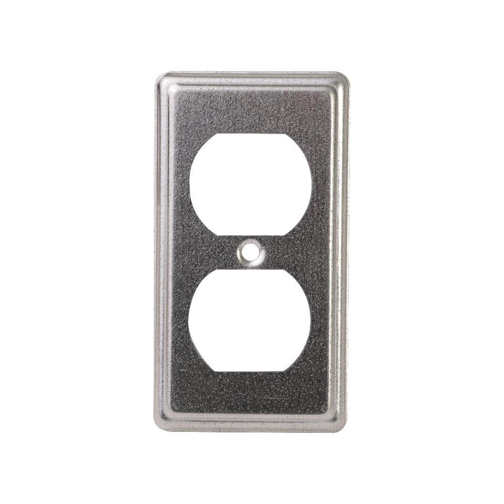 DiversiTech&reg; Silver 4-1/4 x 2-11/32 in. Plated Steel Duplex Receptacle Cover 