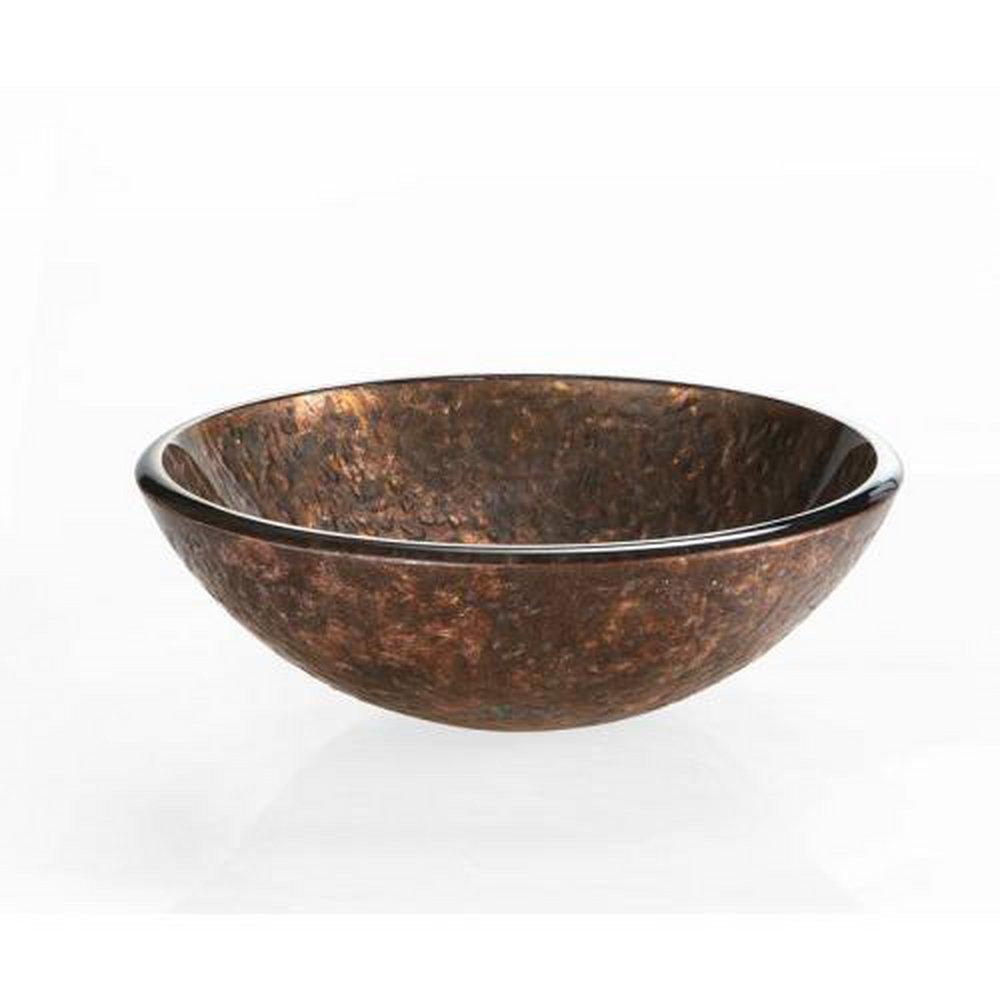 Xylem Copper/Grey Round Glass Vessel Reflex Storm Clear 