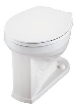 Round Toilet Bowl in White with Back Spud