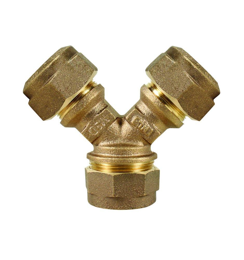 A.Y. McDonald Compression Brass Wye Branch 