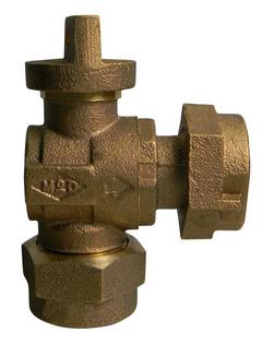 1 x 3/4 in. CTS Compression x Meter Swivel Brass and Rubber Reducing Angle Lock Wing Ball Valve