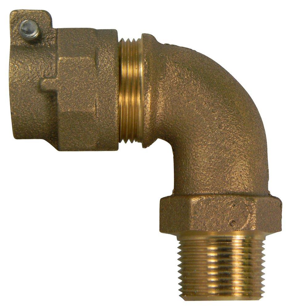 A.Y. McDonald Compression x MNPT Brass 90 Degree Bend 