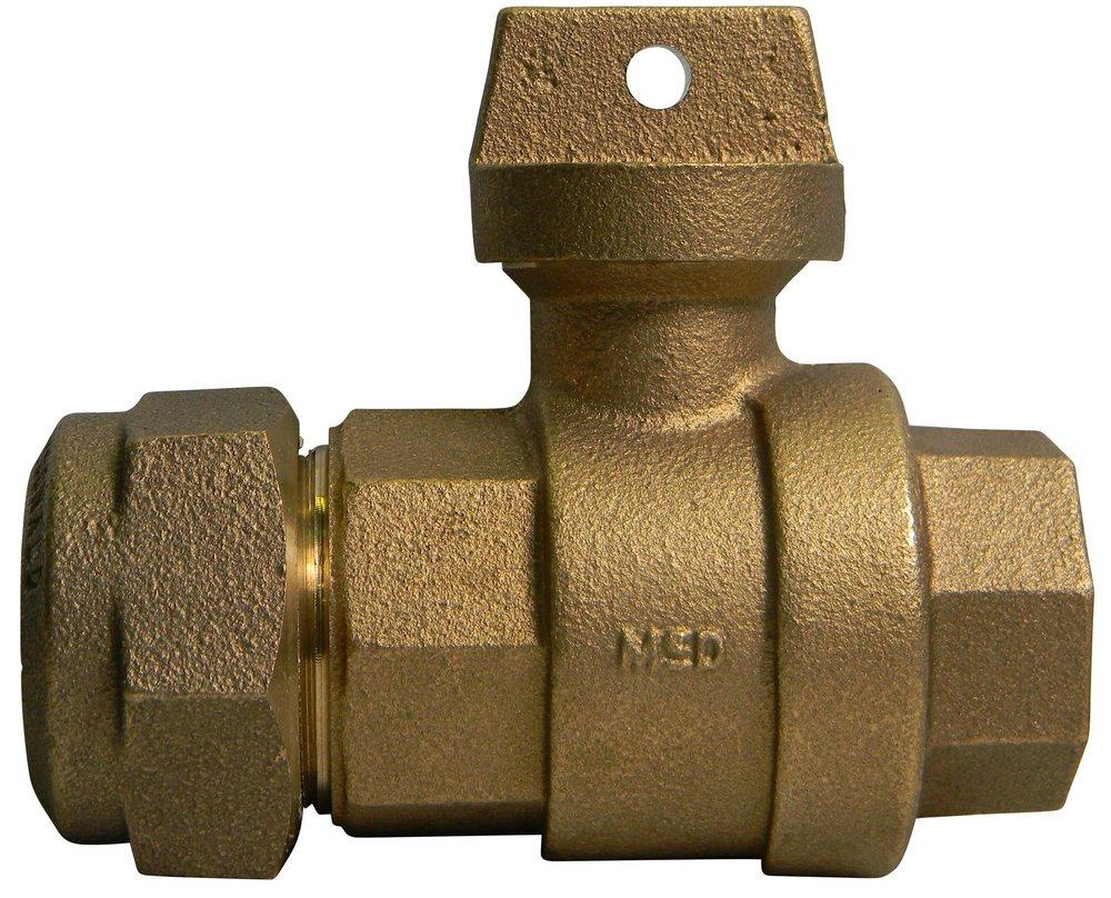 A.Y. McDonald CTS Compression x FIP Brass Ball Valve Curb Stop 