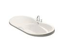 Biscuit 66 x 36 in. Combo Drop-In Bathtub with Center Drain 