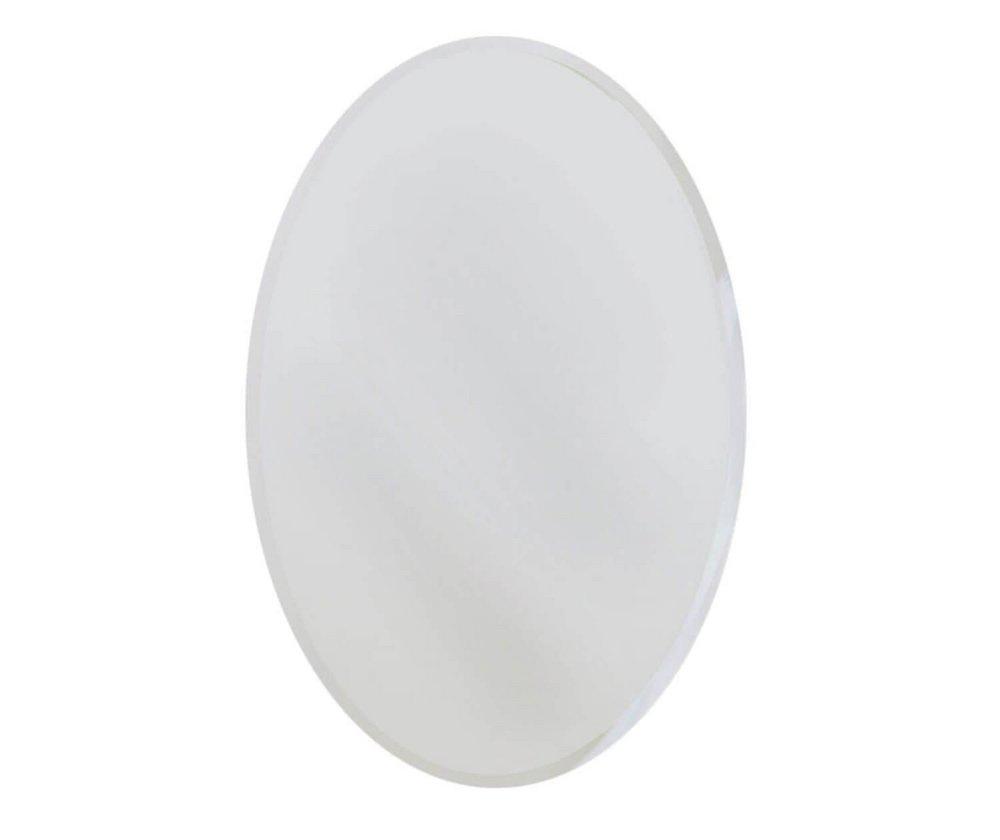 White 20 X 30 Single VIEW OVAL Beveled Medium White 