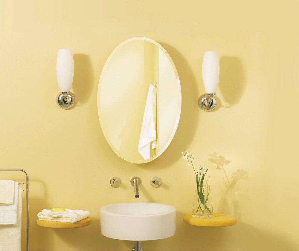 White 20 X 30 Single VIEW OVAL Beveled Medium White 