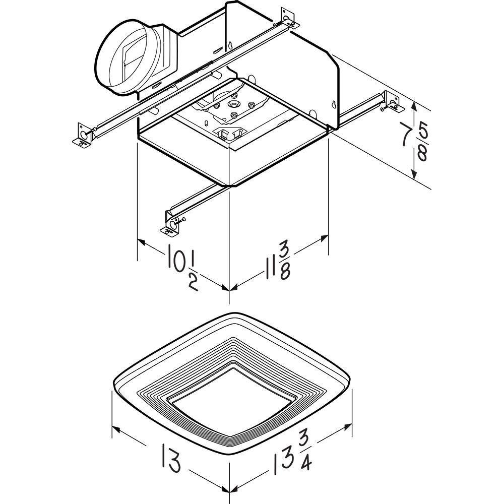 Broan White Bathroom Exhaust Fan in White 