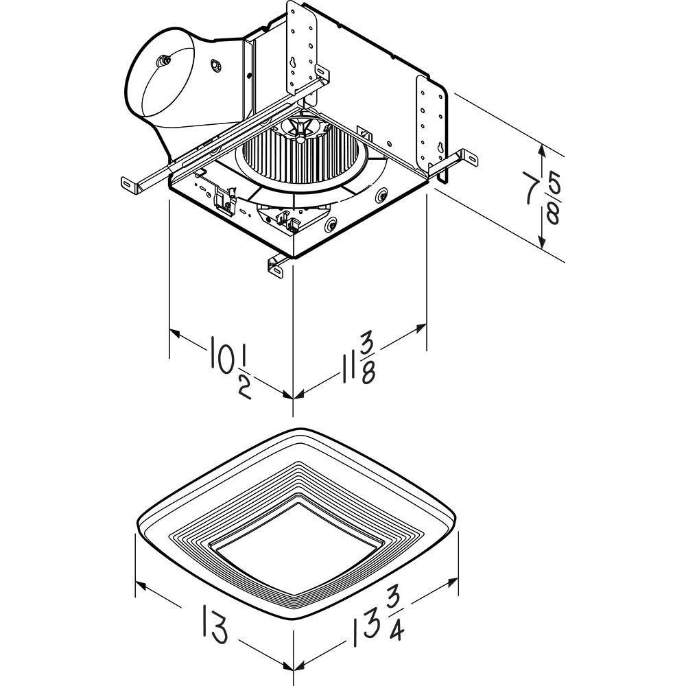 Broan White Bathroom Exhaust Fan in White 