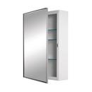 24 in. Frame Glass Shelves Cabinet in Stainless Steel