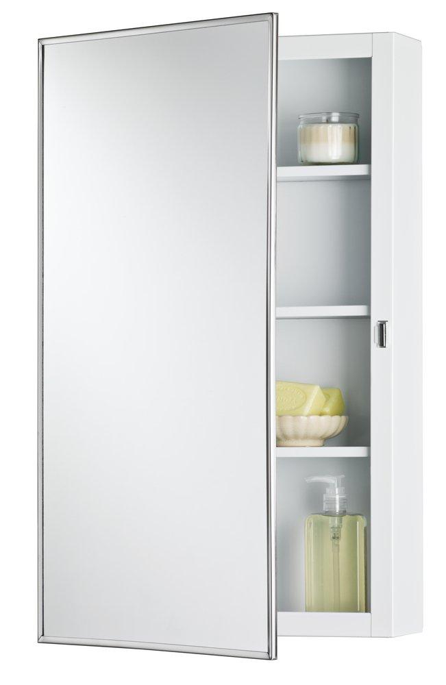 Jensen Polished Chrome 26-1/8 in. Surface Mount Medicine Cabinet 